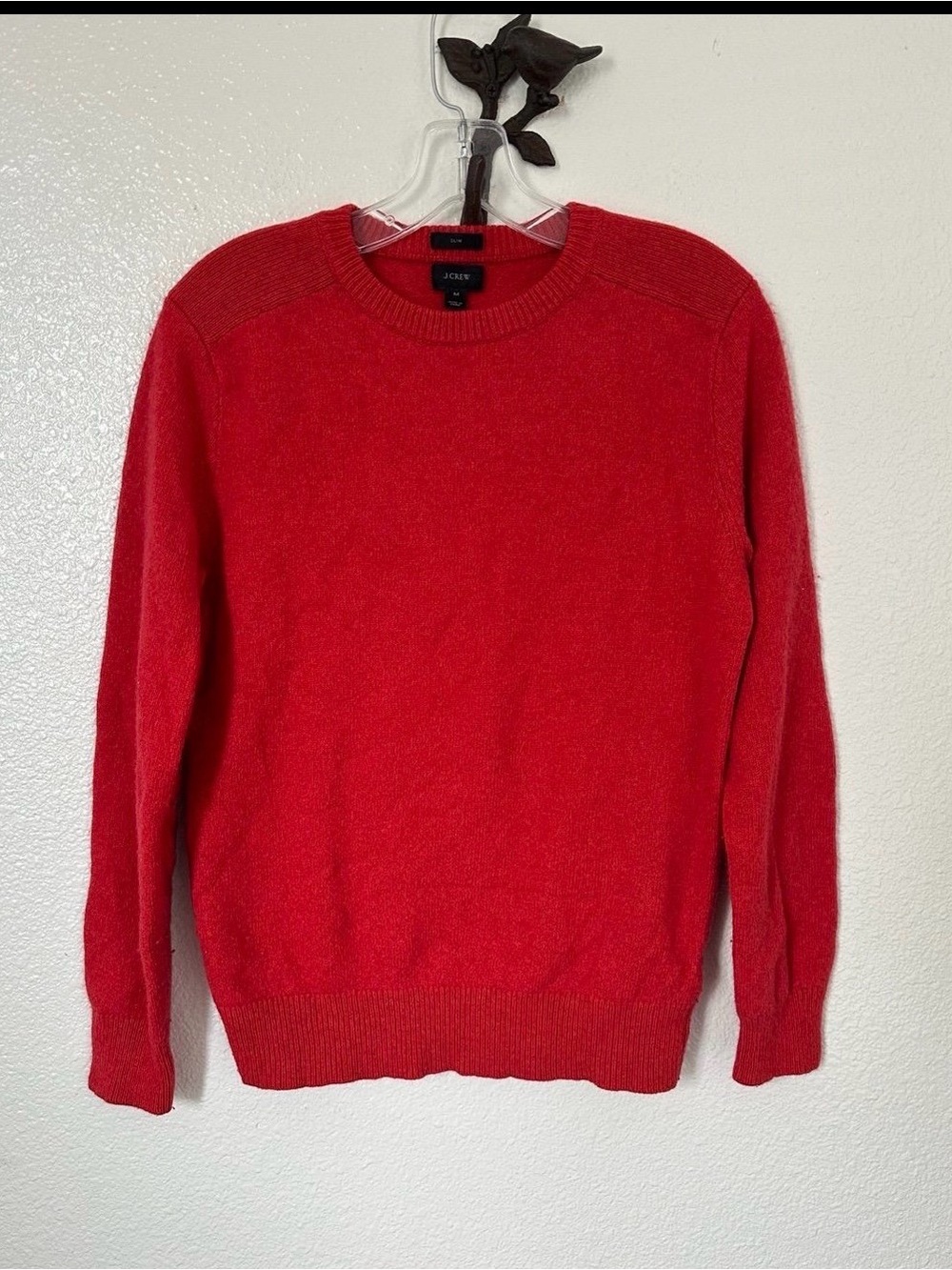 J.Crew Alpaca /Merino Wool Blend Red Sweater w/Elbow Patches/ SLIM FIT~ M